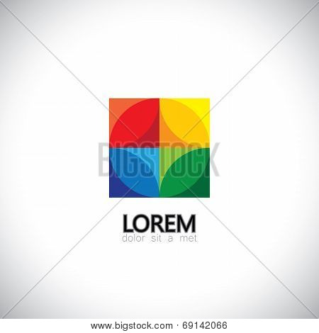 Colorful Abstract Squares & Circles Design Element - Vector Icon