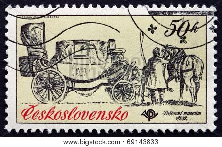 Postage Stamp Czechoslovakia 1981 Mail Coach, Landau, 1800