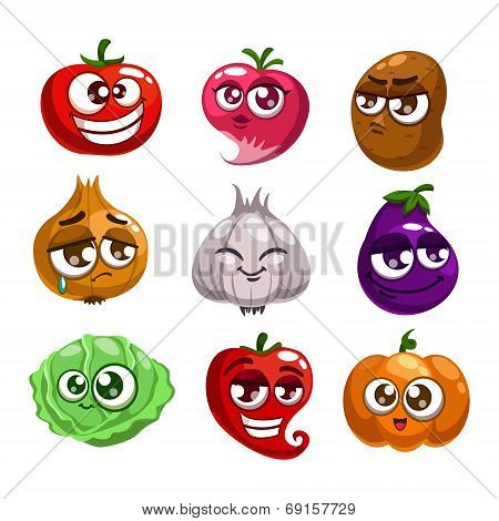 Cartoon vegetables characters