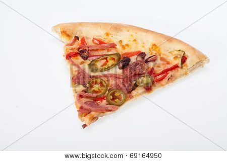 delicious italian pizza isolated over white background