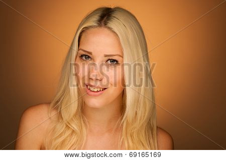 Neauty Portrait Of Cute Blonde Woman