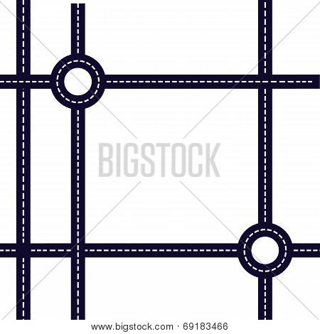 RoadIllustration with a set of asphalt road.