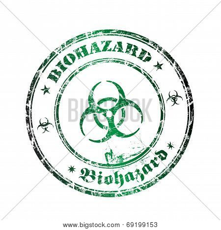 Biohazard grunge rubber stamp