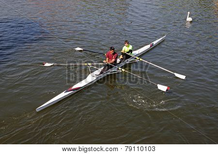 Coxless Pair Rowing.