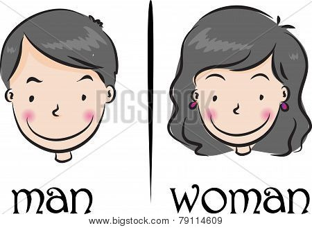 woman and man face