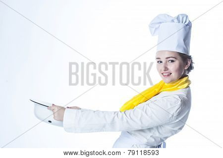 Cook Carrying Big Bowl