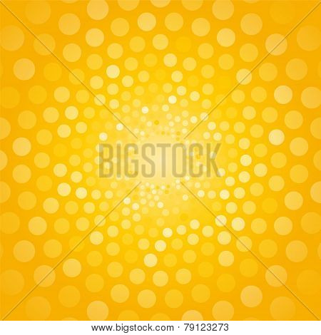Abstract Yellow Background Made Of Small Circles