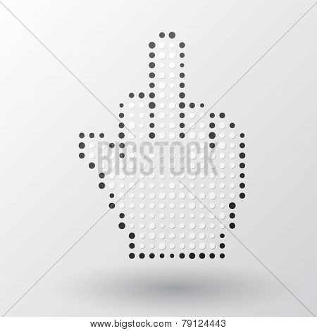 Raised Middle Finger Made ??up Of Black And White Dots