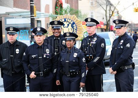 LAPD contingent outside church
