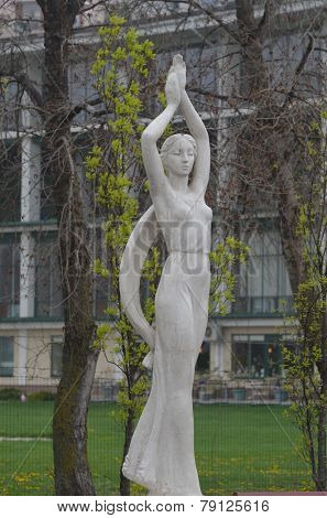 KIEV, UKRAINE -APR 21, 2014: Park decoration sculpture.Recreational area of Kiev.Infernal art .April 21, 2014 Kiev, Ukraine 