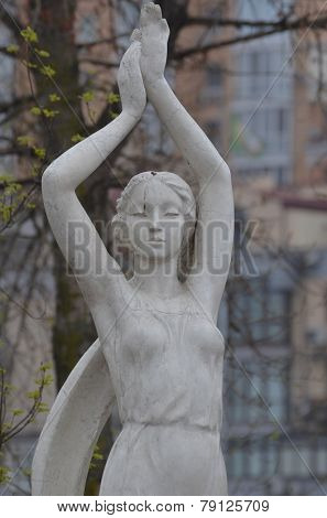 KIEV, UKRAINE -APR 21, 2014: Park decoration sculpture.Recreational area of Kiev.Infernal art .April 21, 2014 Kiev, Ukraine 
