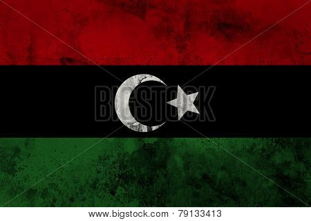 Libya flag on grunge paper