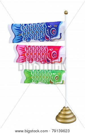 Fancy Carp Flag Isolated On White.