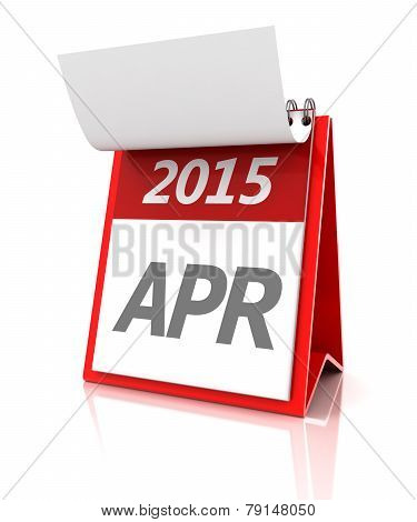 2015 April calendar, 3d render