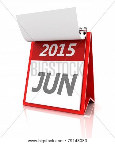 2015 June calendar, 3d render