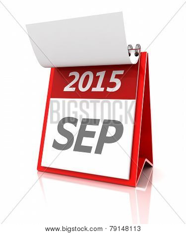 2015 September calendar, 3d render