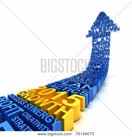 2015 business growth, 3d render