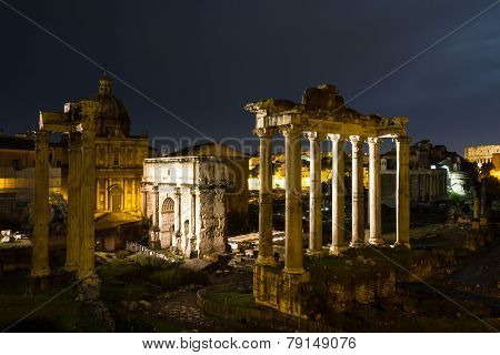 Temples And Arches At Night