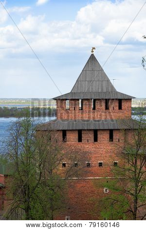 Ivanovskaya Tower Of The Ancient Kremlin In Nizhny Novgorod. Russia