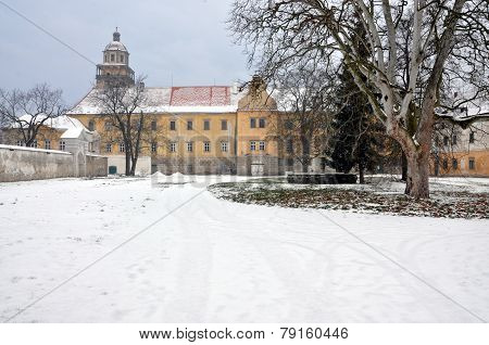 old castle in winter, Moravsky Krumlov, Czech Republic, Europe