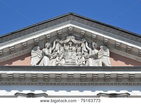 Fronton Of Palace In St. Petersburg