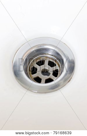 Close Up Metallic Water Drain.
