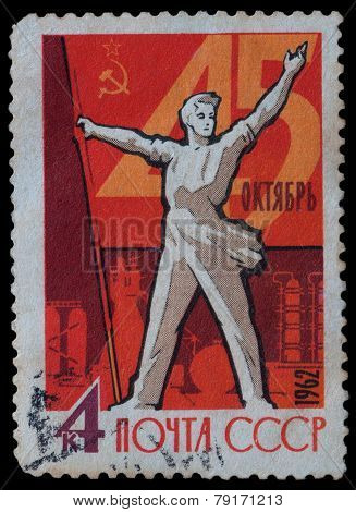 Man With Russian Flag