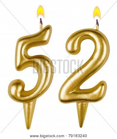 Birthday Candles Number Fifty Two