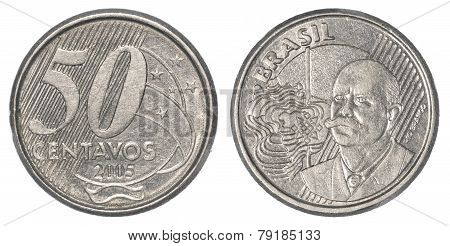 50 Brazilian Real Centavos Coin