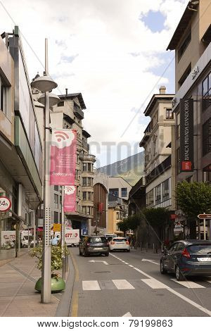 Residents And Tourists Stroll Through The Streets   In Andorra La Vella