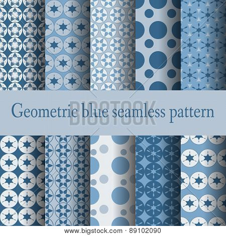 geometric blue seamless pattern