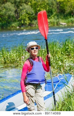 Girl kayaking