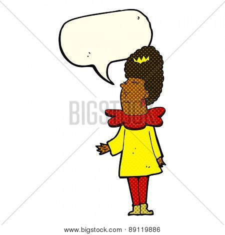 cartoon queen with speech bubble