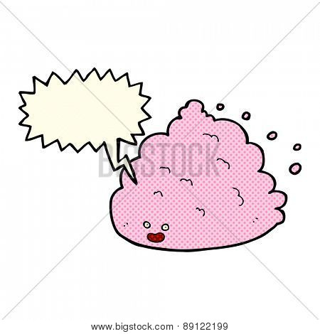 cartoon cloud character with speech bubble