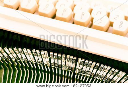 keys of an old typewriter. symbolic photo for communication in former times