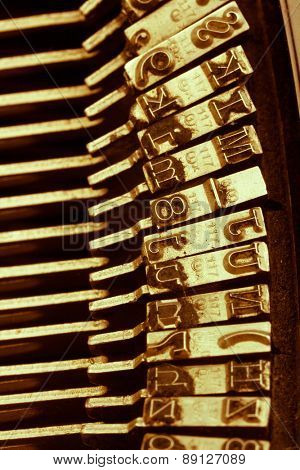 letters of an old typewriter. symbolic photo for communication in former times