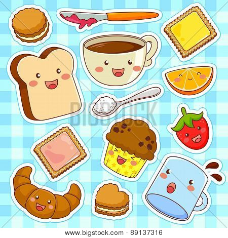 happy cartoon foods