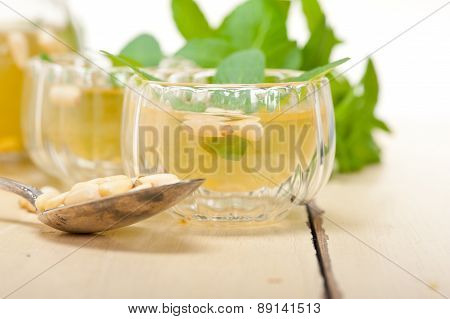 Arab Traditional Mint And Pine Nuts Tea