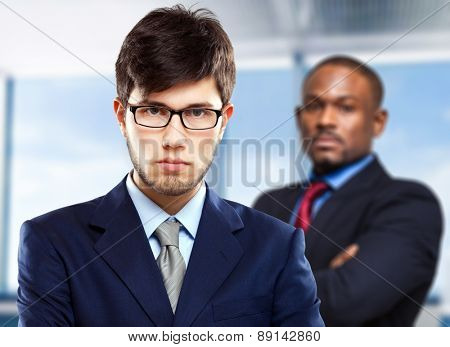 Couple of multiethnic business people