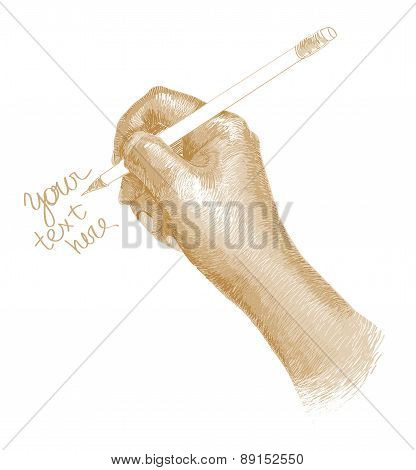 Hand Writing Text