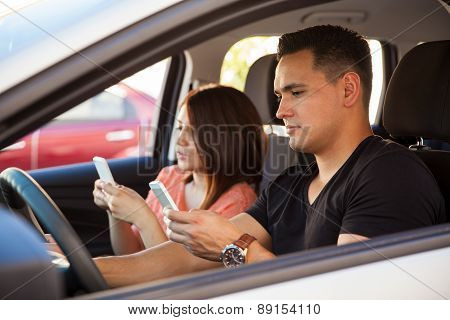 Young Adults Texting And Driving