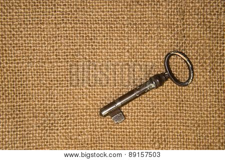 Old Key To The Safe On A Very Old Cloth