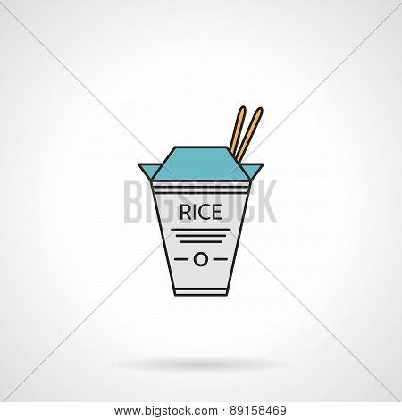 Flat vector icon for take-away rice pack