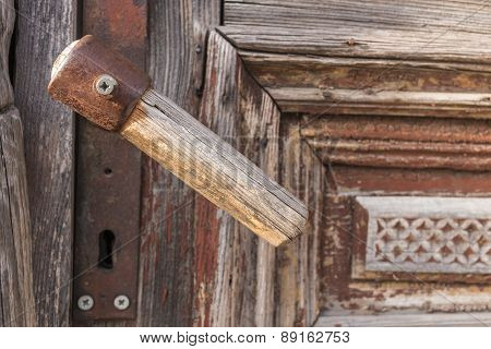 Old Wooden Door Handle