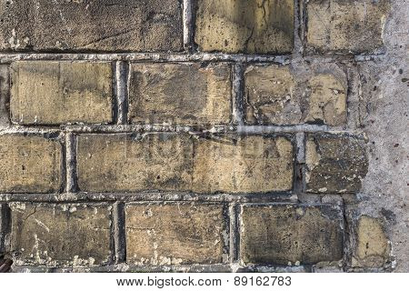 Old Yellow Vintage Brick Wall