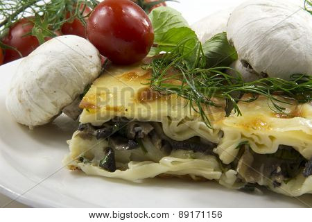 Turkish breakfast borek isolated on white background