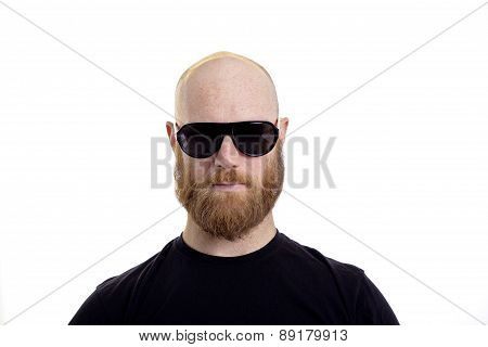 criminal burgler beard and black hat isolated on white background