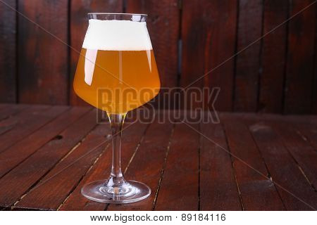 Wheat Beer On Wood