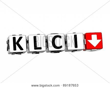 3D Klci Stock Market Block Text On White Background