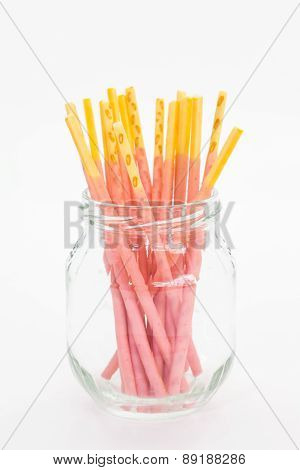 Biscuit stick strawburry coated
